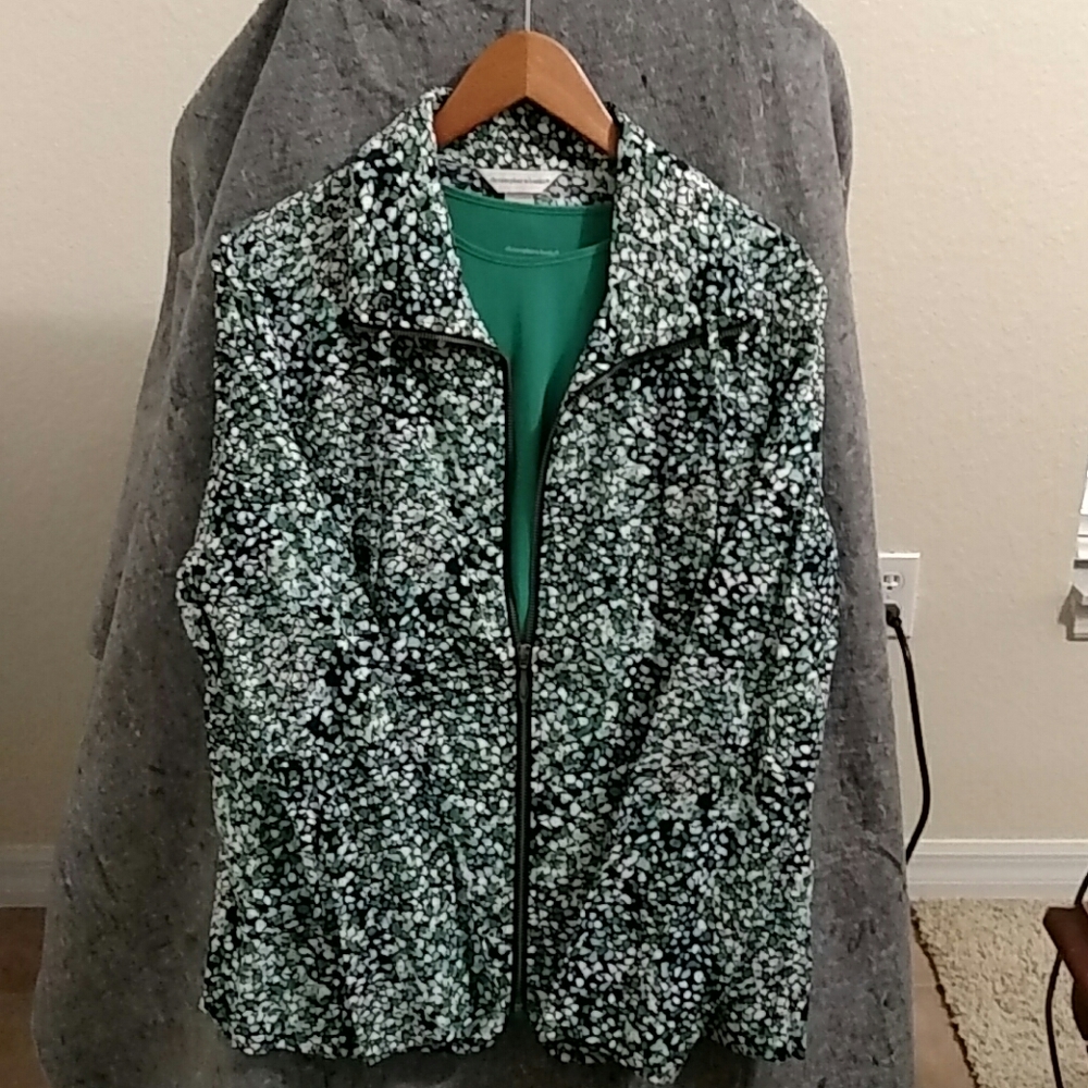 Zippered jacket with top.